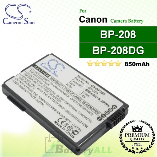 CS-BP208 For Canon Camera Battery Model BP-208 / BP-208DG