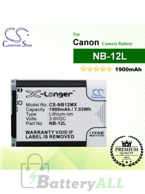 CS-NB12MX For Canon Camera Battery Model NB-12L