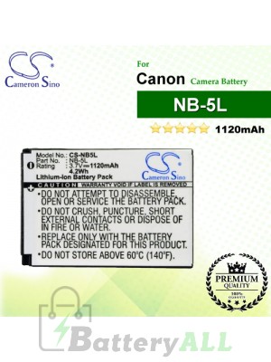 CS-NB5L For Canon Camera Battery Model NB-5L