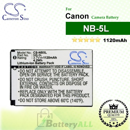 CS-NB5L For Canon Camera Battery Model NB-5L