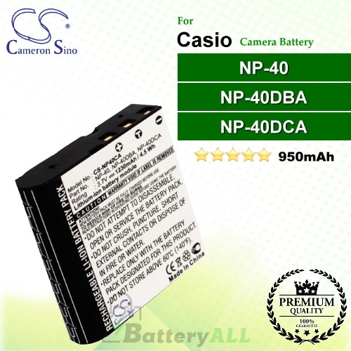 CS-NP40CA For Casio Camera Battery Model NP-40 / NP-40DBA / NP-40DCA