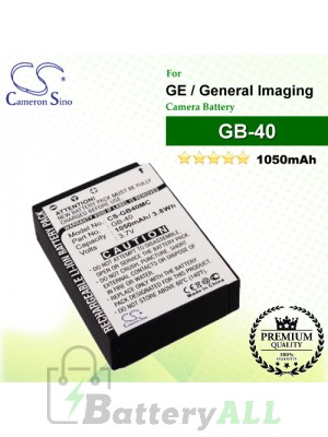 CS-GB40MC For GE Camera Battery Model GB-40