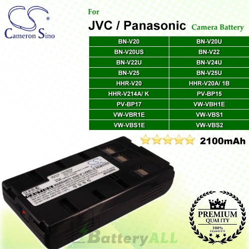 CS-PDHV20 For JVC Camera Battery Model BN-V20 / BN-V20U / BN-V20US / BN-V22 / BN-V22U / BN-V24U / BN-V25 / BN-V25U