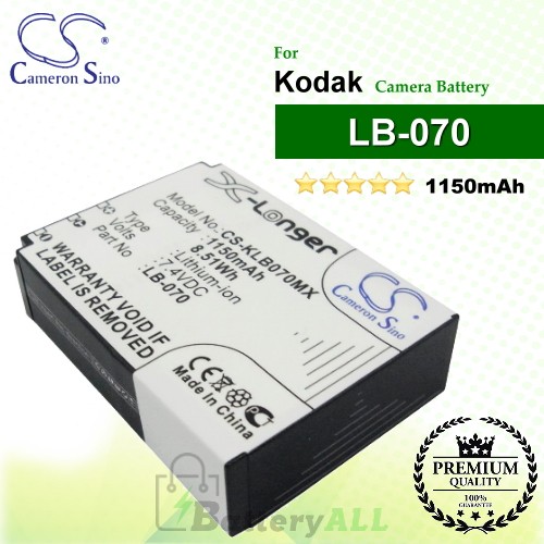 CS-KLB070MX For Kodak Camera Battery Model LB-070