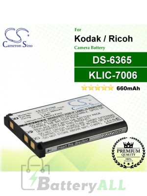 CS-KLIC7006 For Kodak Camera Battery Model KLIC-7006 / LB-012