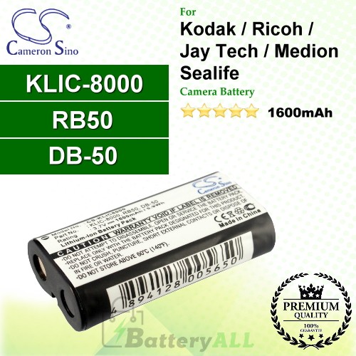CS-KLIC8000 For Kodak Camera Battery Model KLIC-8000 / RB50