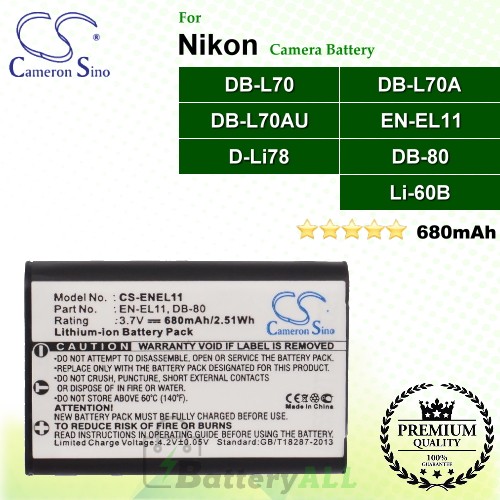 CS-ENEL11 For Nikon Camera Battery Model EN-EL11