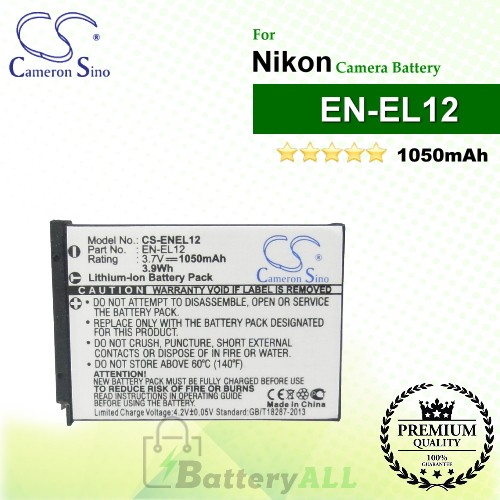 CS-ENEL12 For Nikon Camera Battery Model EN-EL12