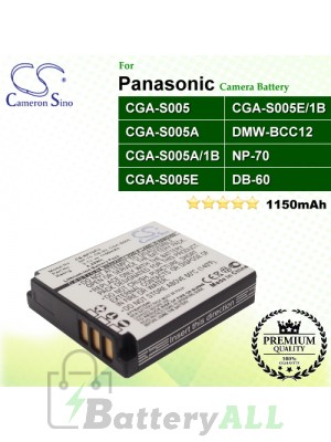 CS-NP70FU For Panasonic Camera Battery Model CGA-S005 / CGA-S005A / CGA-S005A/1B / CGA-S005E / CGA-S005E/1B / DMW-BCC12