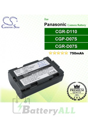 CS-SPD110 For Panasonic Camera Battery Model CGP-D07S / CGR-D11O