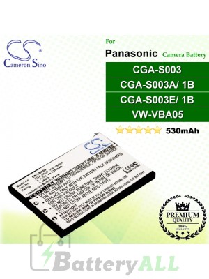 CS-VBA05 For Panasonic Camera Battery Model CGA-S003 / CGA-S003A/1B / CGA-S003E/1B / VW-VBA05