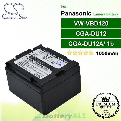 CS-VBD120 For Panasonic Camera Battery Model CGA-DU12 / CGA-DU12A/1B / VW-VBD120