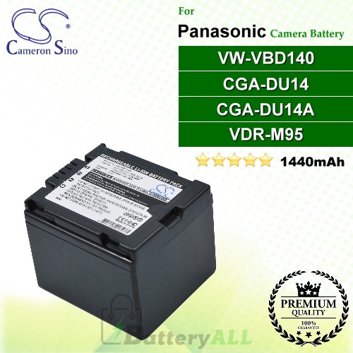 CS-VBD140 For Panasonic Camera Battery Model CGA-DU14 / CGA-DU14A / VDR-M95 / VW-VBD140