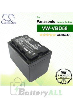 CS-VBD58MC For Panasonic Camera Battery Model VW-VBD29 / VW-VBD58 / VW-VBD58E-K / VW-VBD58PPK