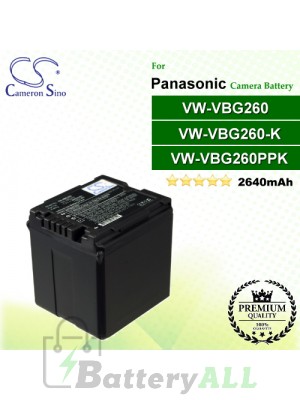 CS-VBG260 For Panasonic Camera Battery Model VW-VBG260 / VW-VBG260-K / VW-VBG260PPK