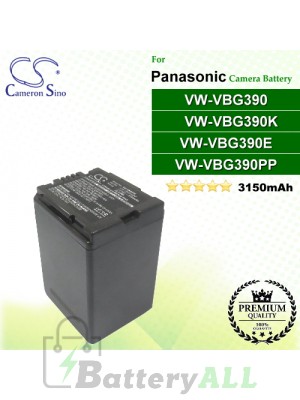 CS-VBG390 For Panasonic Camera Battery Model VW-VBG390 / VW-VBG390E / VW-VBG390K / VW-VBG390PP