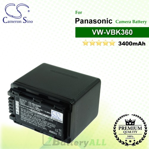 CS-VBK360MX For Panasonic Camera Battery Model VW-VBK360