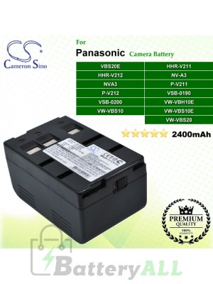 CS-VBS20E For Panasonic Camera Battery Model HHR-V211 / HHR-V212 / NVA3 / NV-A3 / P-V211 / P-V212 / VBS20E / VSB-0190 / VSB-0200 / VW-VBH10E / VW-VBS10 / VW-VBS10E / VW-VBS20