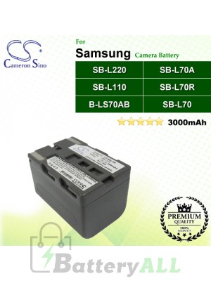 CS-SBL220 For Samsung Camera Battery Model SB-L110 / SB-L220 / SB-L70 / SB-L70A / SB-L70R / SB-LS70AB