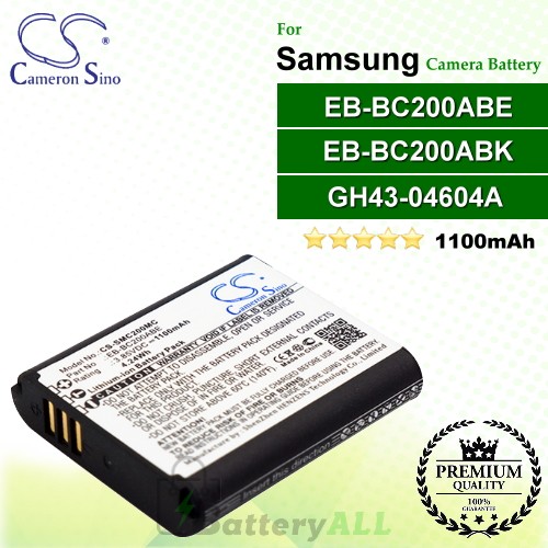 CS-SMC200MC For Samsung Camera Battery Model EB-BC200ABE / EB-BC200ABK / GH43-04604A