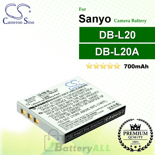 CS-DBL20 For Sanyo Camera Battery Model DB-L20 / DB-L20A