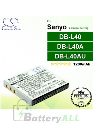 CS-DBL40 For Sanyo Camera Battery Model DB-L40 / DB-L40A / DB-L40AU