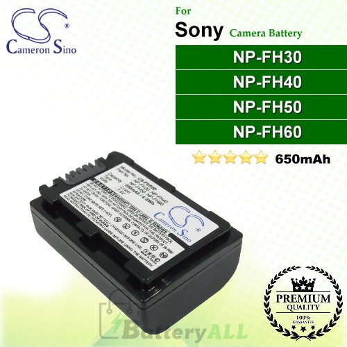 CS-FH50D For Sony Camera Battery Model NP-FH30 / NP-FH40 / NP-FH50 / NP-FH60