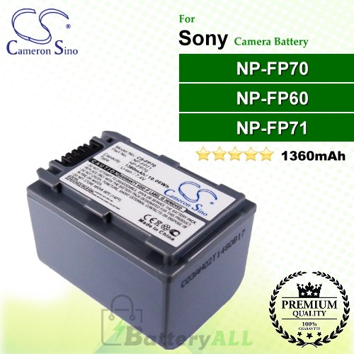 CS-FP70 For Sony Camera Battery Model NP-FP60 / NP-FP70 / NP-FP71
