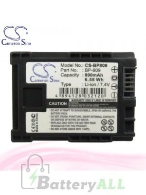 CS Battery for Canon Vixia FS11 / FS100 / XA10 / XA20 / XA25 Battery 890mah CA-BP809