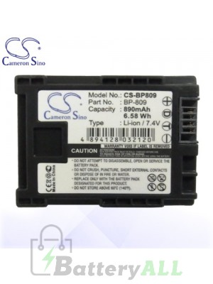 CS Battery for Canon Vixia HF M41 / S10 / S11 / S20 / S21 Battery 890mah CA-BP809
