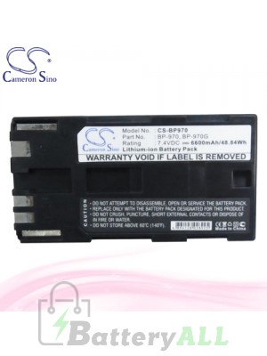 CS Battery for Canon GL1 / GL2 / MV1 / MV10 / MV10i / MV20 Battery 6600mah CA-BP970