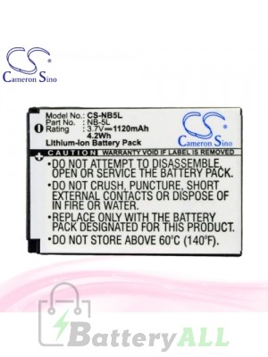 CS Battery for Canon IXY Digital 830 IS IXY / PowerShot 900 Ti Battery 1120mah CA-NB5L