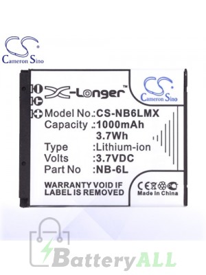 CS Battery for Canon IXY DIGITAL 25 IS / 110 IS / 930 IS Battery 1000mah CA-NB6LMX