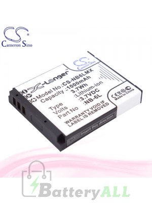 CS Battery for Canon PowerShot D10 / D20 / ELPH 500 HS Battery 1000mah CA-NB6LMX