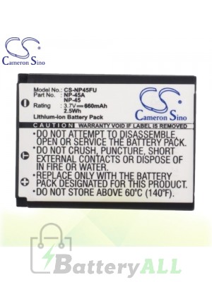 CS Battery for Fujifilm FinePix Z700EXR / Z707EXR / Z800EXR Battery 660mah CA-NP45FU