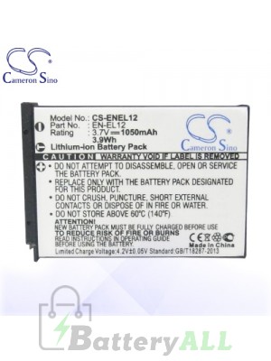 CS Battery for Nikon Coolpix S640 / S710 / S800c / S1100pj Battery 1050mah CA-ENEL12