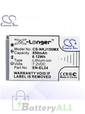 CS Battery for Nikon EN-EL24 / VFB11901 / Nikon 1 J5 Battery 850mah CA-NKJ150MX