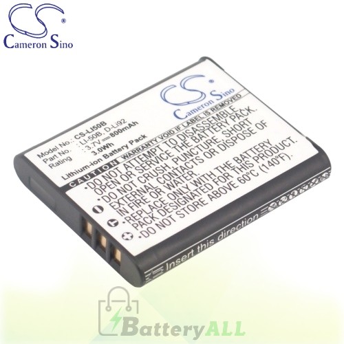 CS Battery for Olympus u9000 / u-9010 / VG-170 / VH-410 / VH-5 Battery 800mah CA-LI50B
