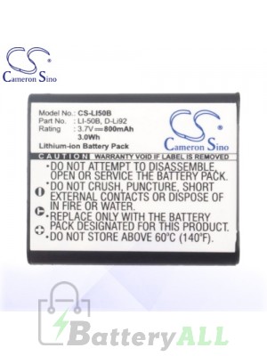 CS Battery for Olympus mju Tough-6010 / mju Tough-8000 / SH-21 Battery 800mah CA-LI50B