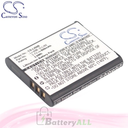 CS Battery for Olympus mju Tough-8010 / SH-25MR / SP-720UZ Battery 800mah CA-LI50B