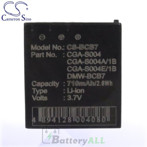 CS Battery for Panasonic DMC-FX7EG-R / DMC-FX7EG-S / DMC-FX7K Battery 710mah CA-BCB7