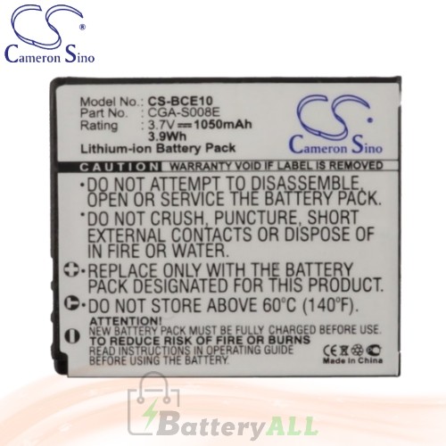 CS Battery for Panasonic Lumix DMC-FX35EG-S / DMC-FX35EG-W Battery 1050mah CA-BCE10
