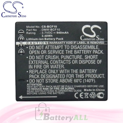 CS Battery for Panasonic Lumix DMC-FH20R / DMC-FH20S / DMC-FP8 Battery 940mah CA-BCF10