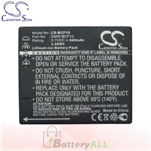 CS Battery for Panasonic Lumix DMC-FS4EG / DMC-FS4EP / DMC-FT1 Battery 940mah CA-BCF10