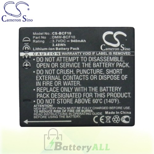 CS Battery for Panasonic Lumix DMC-FS7EG-K / DMC-FS7EG-P Battery 940mah CA-BCF10
