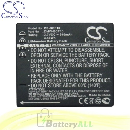 CS Battery for Panasonic Lumix DMC-FS10K / DMC-FS10P Battery 940mah CA-BCF10