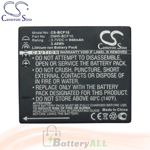 CS Battery for Panasonic Lumix DMC-FS15EB-S / DMC-FS15EG-A Battery 940mah CA-BCF10