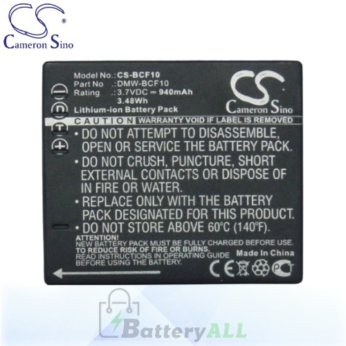 CS Battery for Panasonic Lumix DMC-FX40W / DMC-FX48K Battery 940mah CA-BCF10