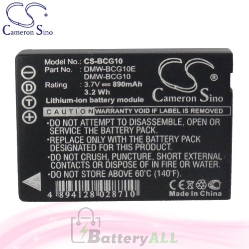 CS Battery for Panasonic Lumix DMC-TZ20N / DMC-TZ6K / DMC-TZ6A Battery 890mah CA-BCG10