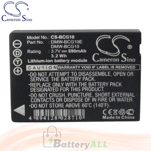 CS Battery for Panasonic Lumix DMC-ZS8GK / DMC-ZS8K / DMC-ZS8S Battery 890mah CA-BCG10